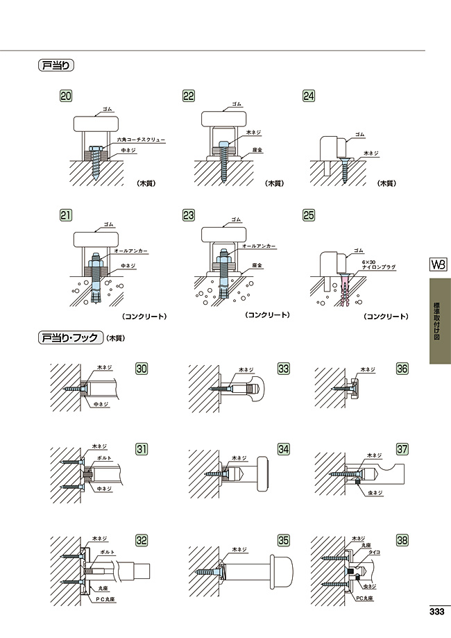 標準取付け図（333）｜｜株式会社シロクマ